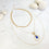 Saira Teardrop Blue Cat's eye layered Necklace